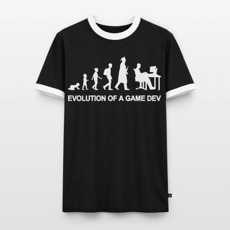 Game Developer Evolution Männer Kontrast-T-Shirt