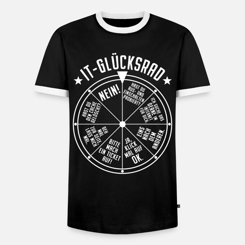 IT Support Glücksrad Service Desk IT Helpdesk Nerd - Männer Kontrast-T-Shirt - Schwarz/Weiß