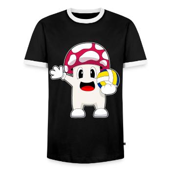Joueur de volley-ball de Pilz Volley-ball - T-shirt contrasté Homme - noir/blanc - Devant - AI Model Female 172 light (172cm) & AI Model Male 178 light (178cm)