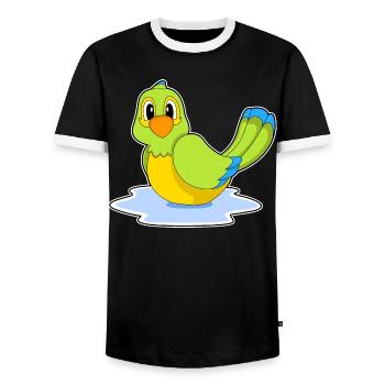 Perroquet nageant - T-shirt contrasté Homme - noir/blanc - Devant - AI Model Female 172 light (172cm) & AI Model Male 178 light (178cm)