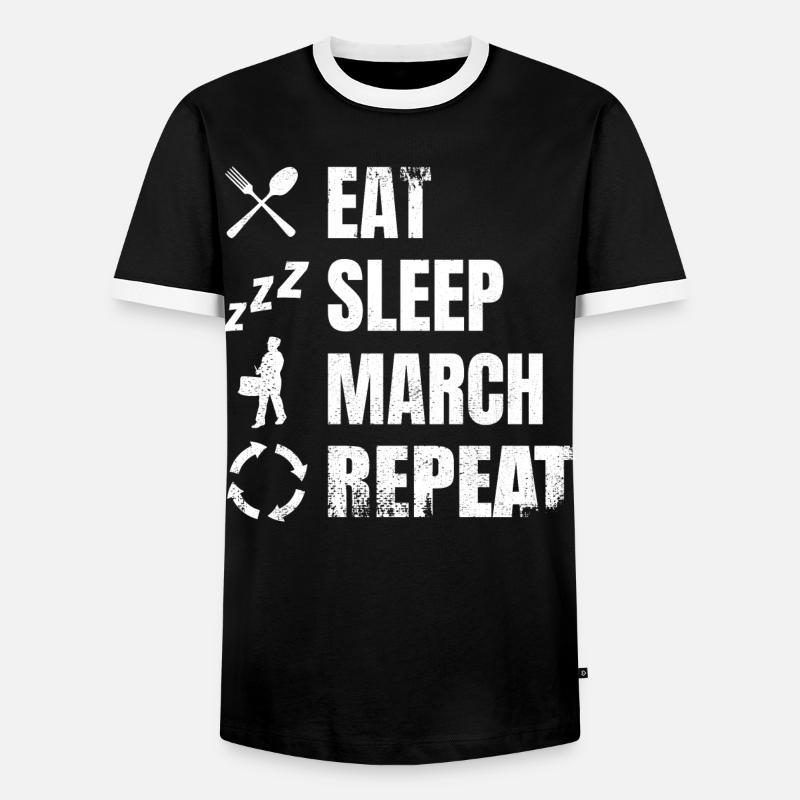 Drum Player Daily Routine - Men's Ringer Shirt - black/white