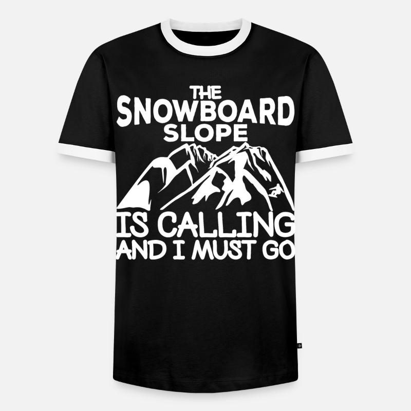 Snowboard slogan - Men's Ringer Shirt - black/white