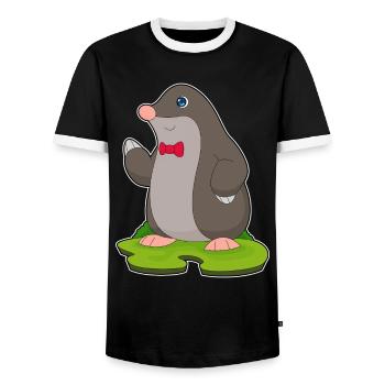 Mouche Taupe - T-shirt contrasté Homme - noir/blanc - Devant - AI Model Female 172 light (172cm) & AI Model Male 178 light (178cm)