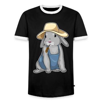 Hase Landwirt Weizen Bauernhof - Männer Kontrast-T-Shirt - Schwarz/Weiß - Vorne - AI Model Female 172 light (172cm) & AI Model Male 178 light (178cm)