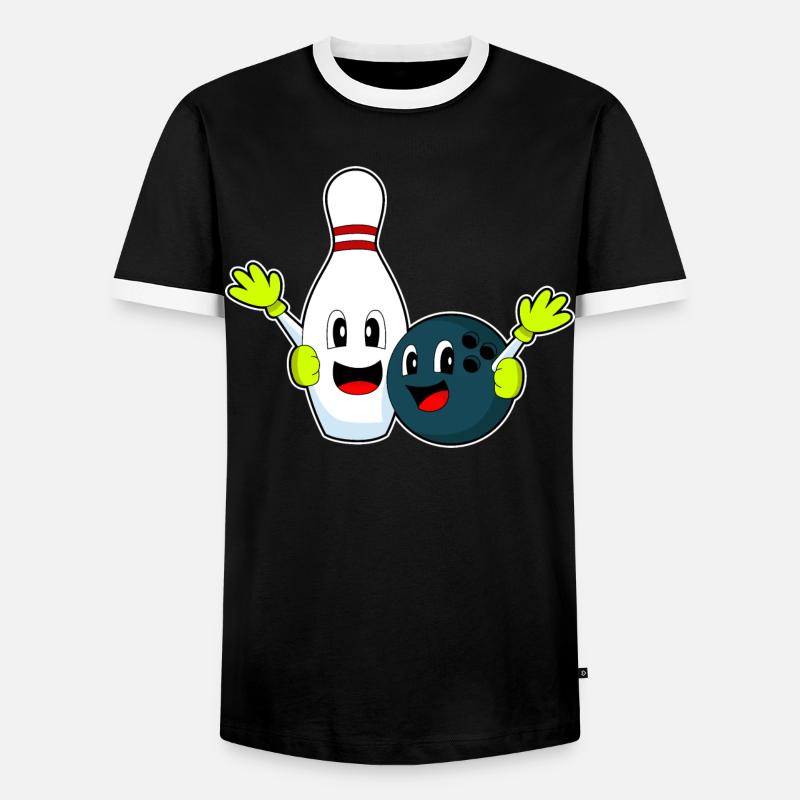 Bowling-Pin Bowling Bowlingkugel - Männer Kontrast-T-Shirt - Schwarz/Weiß