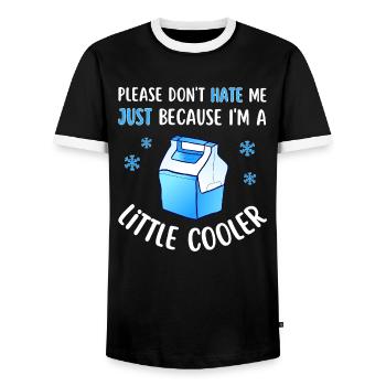 Don't hate me because I'm a little cooler - Men's Ringer Shirt - black/white - Front - AI Model Female 172 light (172cm) & AI Model Male 178 light (178cm)