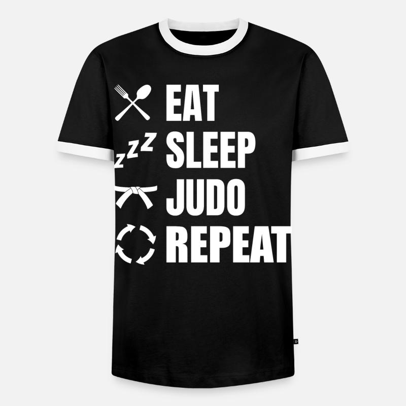 Judo schedule - Men's Ringer Shirt - black/white