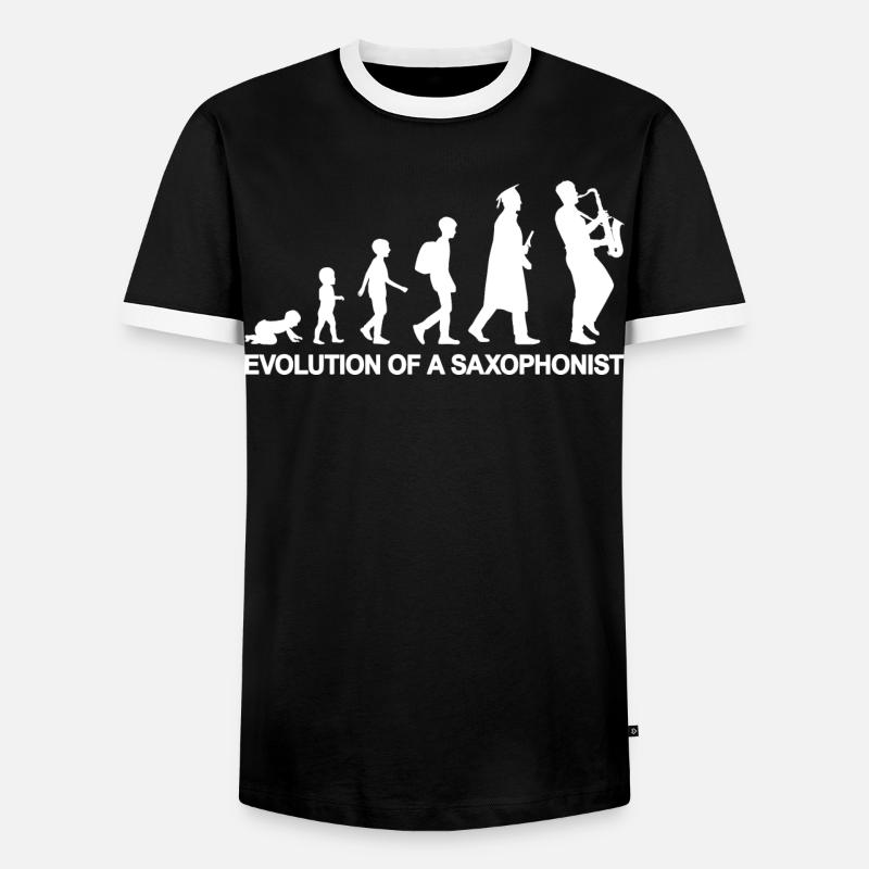 Evolution of A Saxophonist - Men's Ringer Shirt - black/white