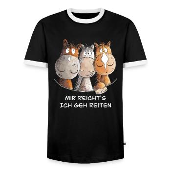 Mir Reichts Ich Geh Reiten Pferde Spruch I Reiter - Männer Kontrast-T-Shirt - Schwarz/Weiß - Vorne - AI Model Female 172 light (172cm) & AI Model Male 178 light (178cm)