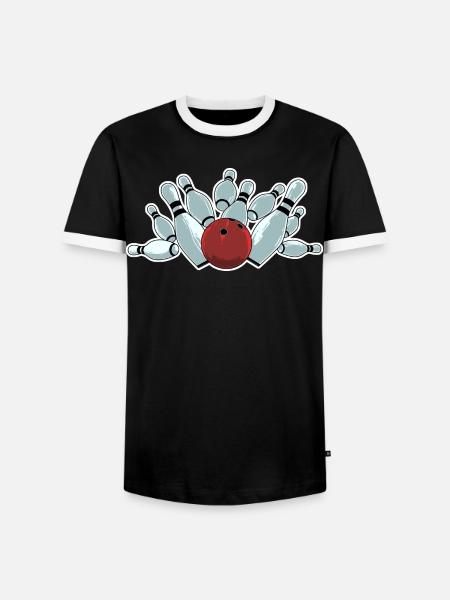 Bowling Strike - Men's Ringer Shirt - black/white
