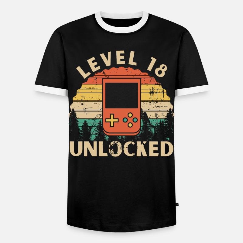 Level 18 freigeschaltet - Männer Kontrast-T-Shirt - Schwarz/Weiß