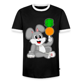 Rabbit carrot - Men's Ringer Shirt - black/white - Front - AI Model Female 172 light (172cm) & AI Model Male 178 light (178cm)
