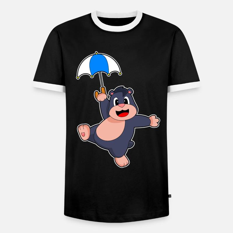 Mole Umbrella - Men's Ringer Shirt - black/white