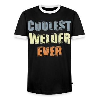 Soudeur cool - T-shirt contrasté Homme - noir/blanc - Devant - AI Model Female 172 light (172cm) & AI Model Male 178 light (178cm)