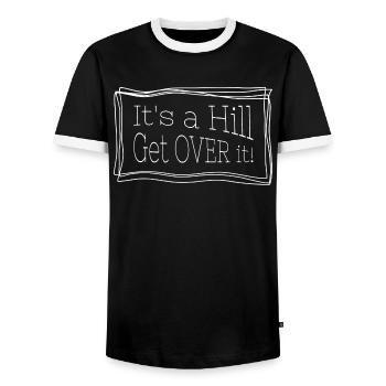 It's a hill get over it – Funny quote for runs - Men's Ringer Shirt - black/white - Front - AI Model Female 172 light (172cm) & AI Model Male 178 light (178cm)