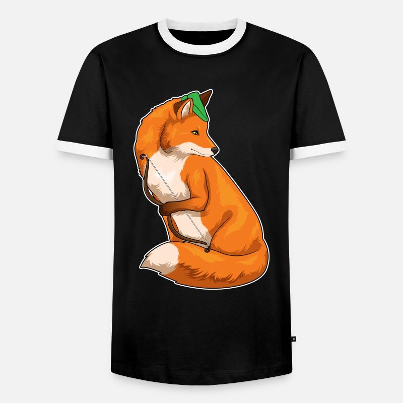 Fuchs Bogenschütze Bogen - Männer Kontrast-T-Shirt - Schwarz/Weiß