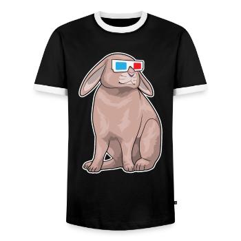 Lunettes de lapin - T-shirt contrasté Homme - noir/blanc - Devant - AI Model Female 172 light (172cm) & AI Model Male 178 light (178cm)