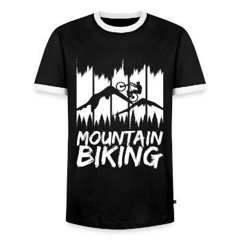 Lustiges Mountainbiking - Männer Kontrast-T-Shirt - Schwarz/Weiß - Vorne - AI Model Female 172 light (172cm) & AI Model Male 178 light (178cm)