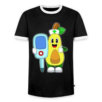 Thermomètre clinique Avocado Nurse - T-shirt contrasté Homme - noir/blanc - Devant - AI Model Female 172 light (172cm) & AI Model Male 178 light (178cm)