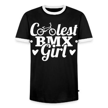 BMX Filles - T-shirt contrasté Homme - noir/blanc - Devant - AI Model Female 172 light (172cm) & AI Model Male 178 light (178cm)