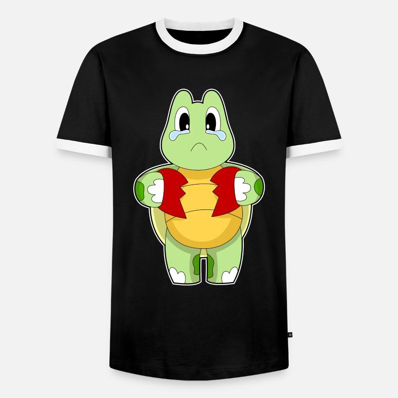 Schildkröte Herz zerbrochen - Männer Kontrast-T-Shirt - Schwarz/Weiß