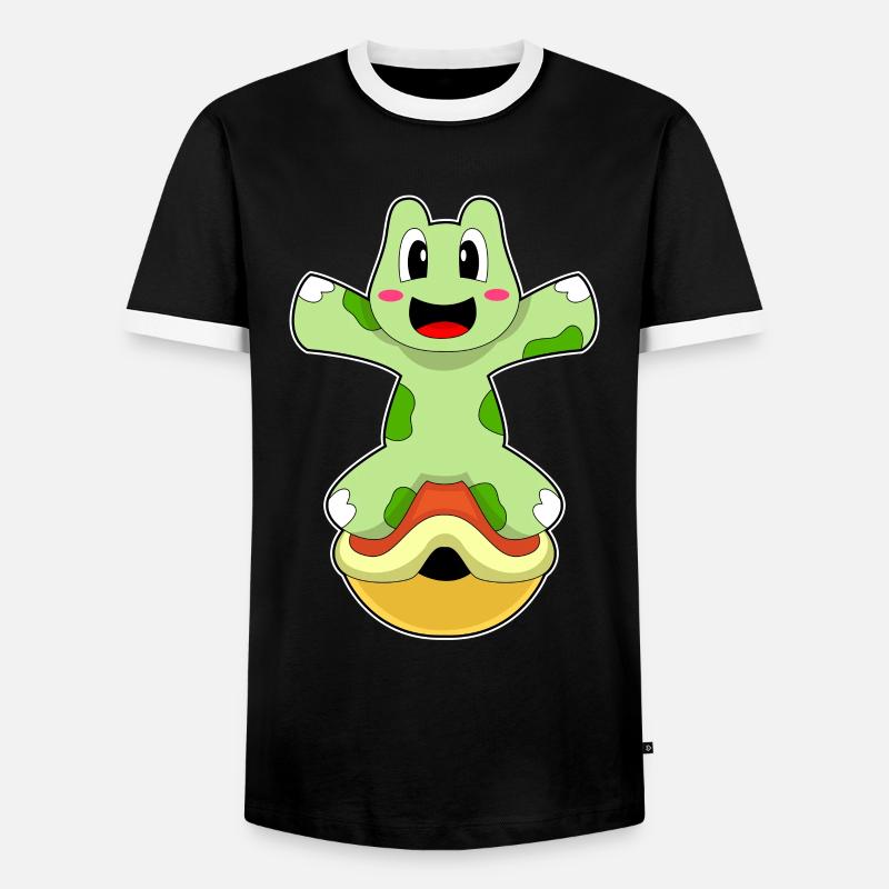 Turtle without shell - Men's Ringer Shirt - black/white