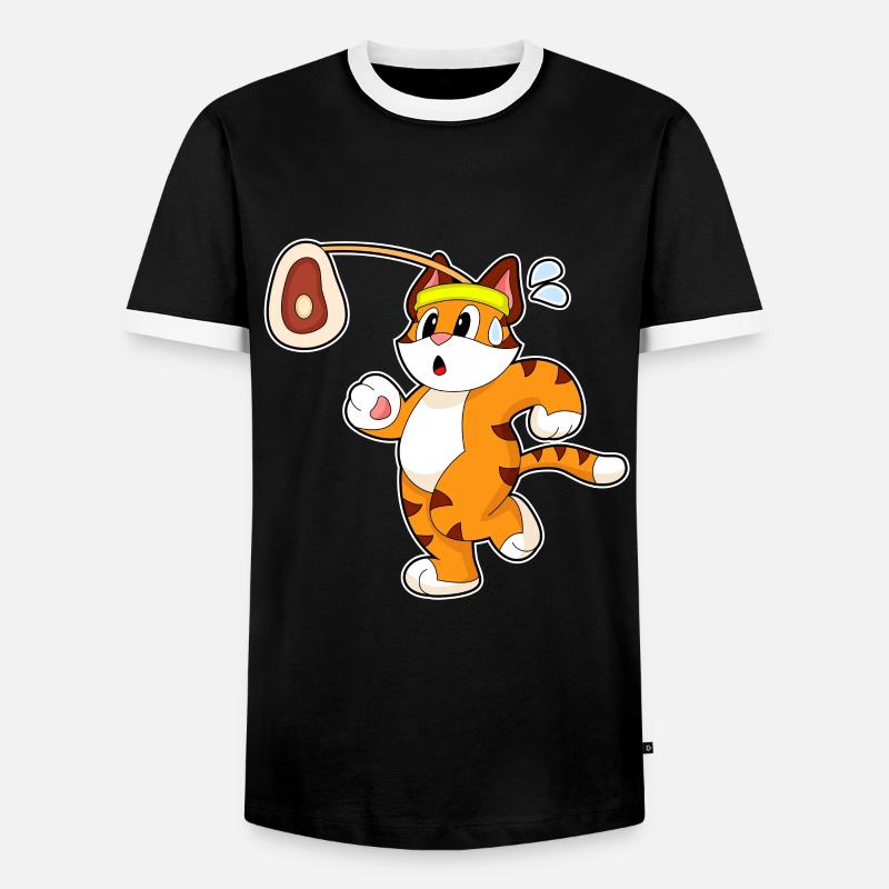 Tiger Fleisch - Männer Kontrast-T-Shirt - Schwarz/Weiß