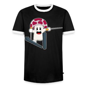 Pilz Skier Ski Sports d’hiver - T-shirt contrasté Homme - noir/blanc - Devant - AI Model Female 172 light (172cm) & AI Model Male 178 light (178cm)