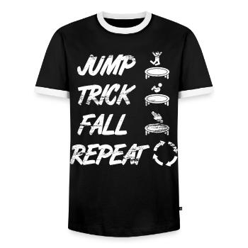 Trampolinspruch - Männer Kontrast-T-Shirt - Schwarz/Weiß - Vorne - AI Model Female 172 light (172cm) & AI Model Male 178 light (178cm)