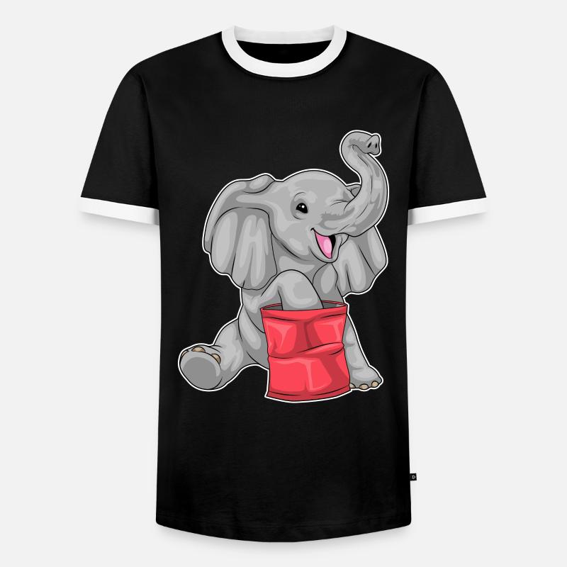 Elephant Chips - Men's Ringer Shirt - black/white