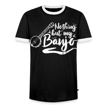 Banjospieler Spruch - Männer Kontrast-T-Shirt - Schwarz/Weiß - Vorne - AI Model Female 172 light (172cm) & AI Model Male 178 light (178cm)