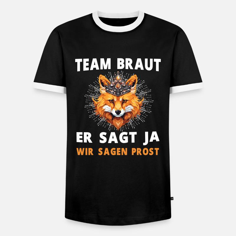 Hochzeit Junggesellenabschied Fuchs Bräutigam - Männer Kontrast-T-Shirt - Schwarz/Weiß