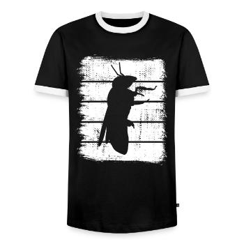 Biene Skizze - Männer Kontrast-T-Shirt - Schwarz/Weiß - Vorne - AI Model Female 172 light (172cm) & AI Model Male 178 light (178cm)