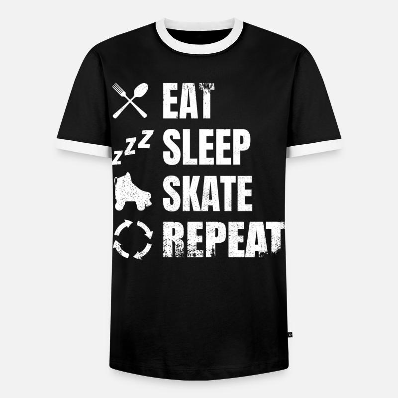 Food Sleeping Roller Skating - Men's Ringer Shirt - black/white