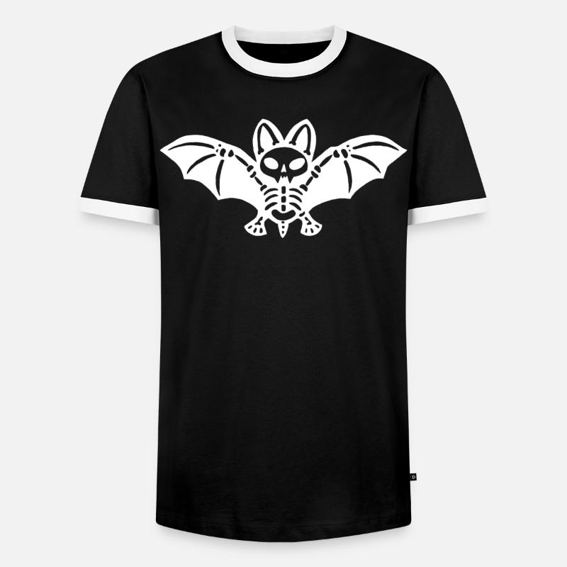 Skeletal bat - Men's Ringer Shirt - black/white