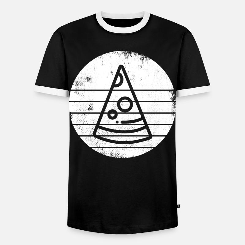Pizza - Männer Kontrast-T-Shirt - Schwarz/Weiß