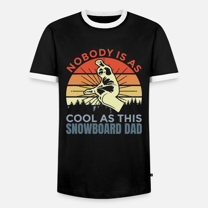 Snowboard Dad - Männer Kontrast-T-Shirt - Schwarz/Weiß