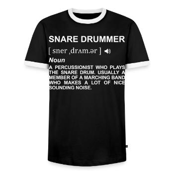 Définition du batteur - T-shirt contrasté Homme - noir/blanc - Devant - AI Model Female 172 light (172cm) & AI Model Male 178 light (178cm)