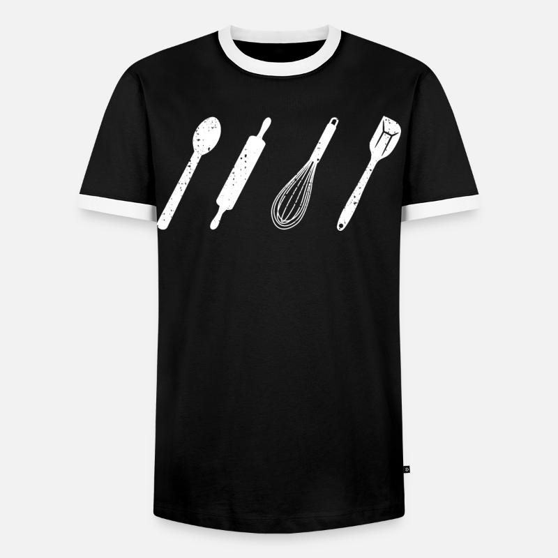 Baking utensils - Men's Ringer Shirt - black/white