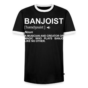 Définition du joueur de banjo - T-shirt contrasté Homme - noir/blanc - Devant - AI Model Female 172 light (172cm) & AI Model Male 178 light (178cm)