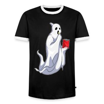 Chips de pommes de terre Halloween fantômes - T-shirt contrasté Homme - noir/blanc - Devant - AI Model Female 172 light (172cm) & AI Model Male 178 light (178cm)