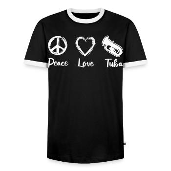 Tuba Paix Amour - T-shirt contrasté Homme - noir/blanc - Devant - AI Model Female 172 light (172cm) & AI Model Male 178 light (178cm)