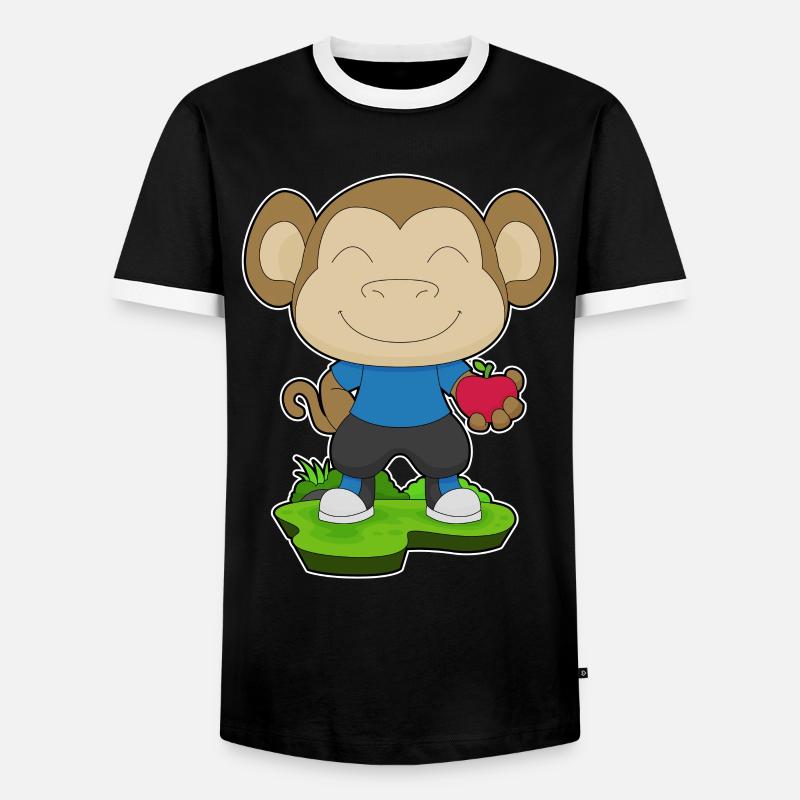 Monkey Apple - Men's Ringer Shirt - black/white