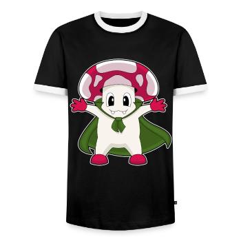 Pilz Halloween Vampir - Männer Kontrast-T-Shirt - Schwarz/Weiß - Vorne - AI Model Female 172 light (172cm) & AI Model Male 178 light (178cm)