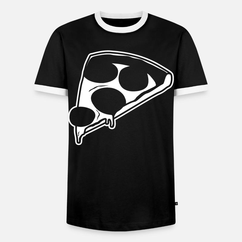 Pizza Drawing - Men's Ringer Shirt - black/white