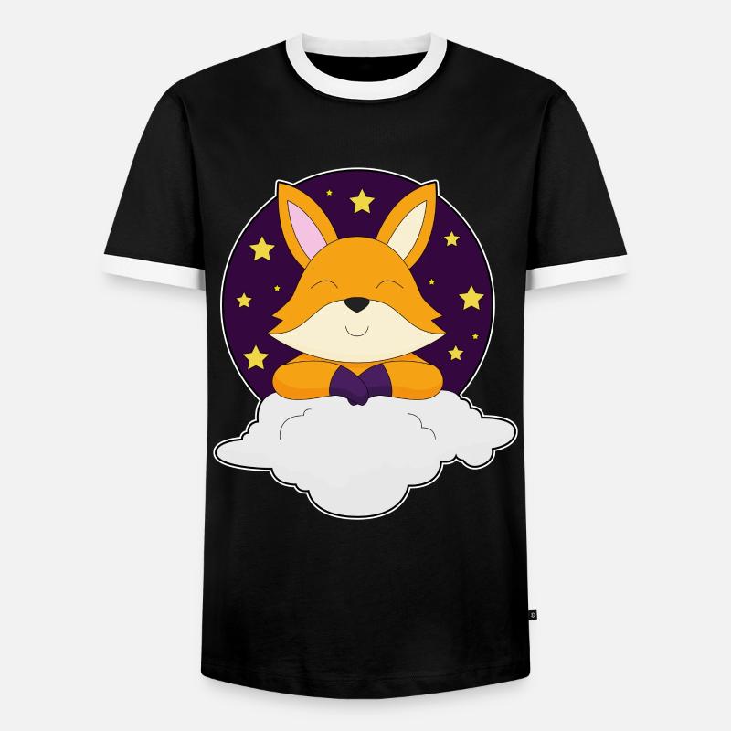 Fox Clouds - Men's Ringer Shirt - black/white