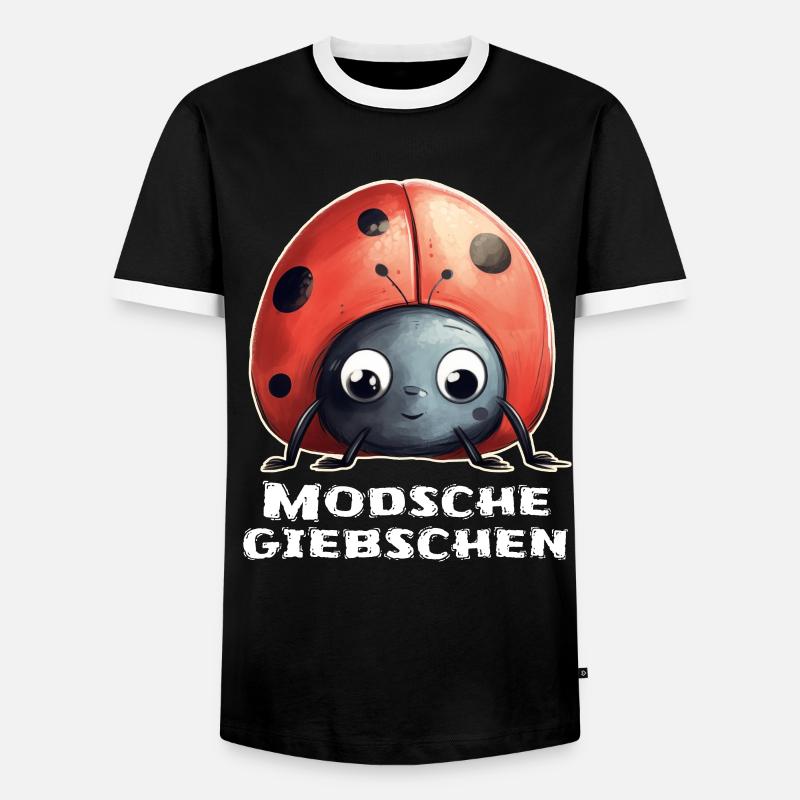Modschegiebchen Marienkäfer Sächsisch Geschenk - Männer Kontrast-T-Shirt - Schwarz/Weiß
