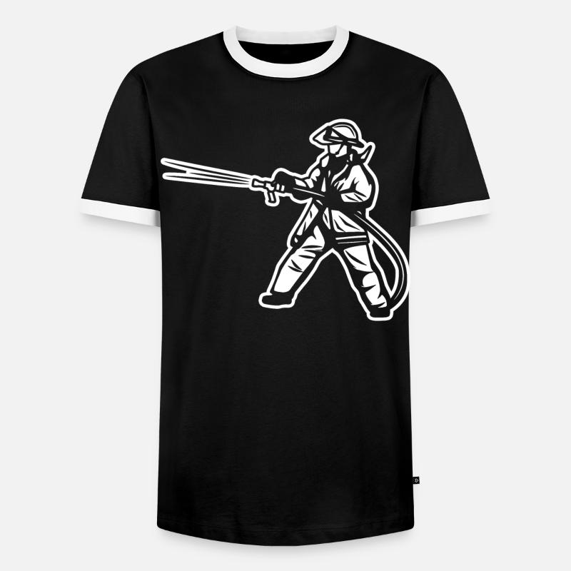 Fireman - Men's Ringer Shirt - black/white