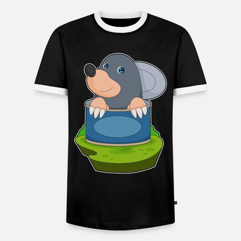 Mole Tin - Men's Ringer Shirt - black/white