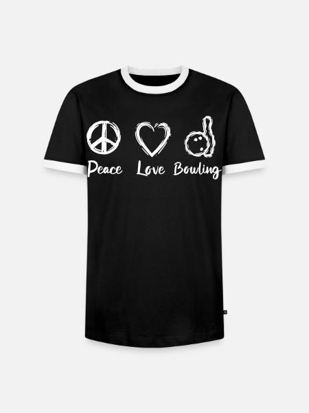 Peace Love Bowling - Men's Ringer Shirt - black/white